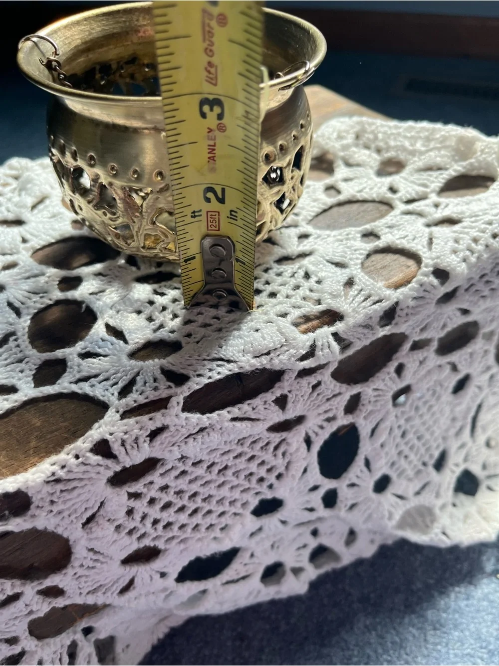 Hanging Decorative Metal Lantern / incense burner- Antique brass
